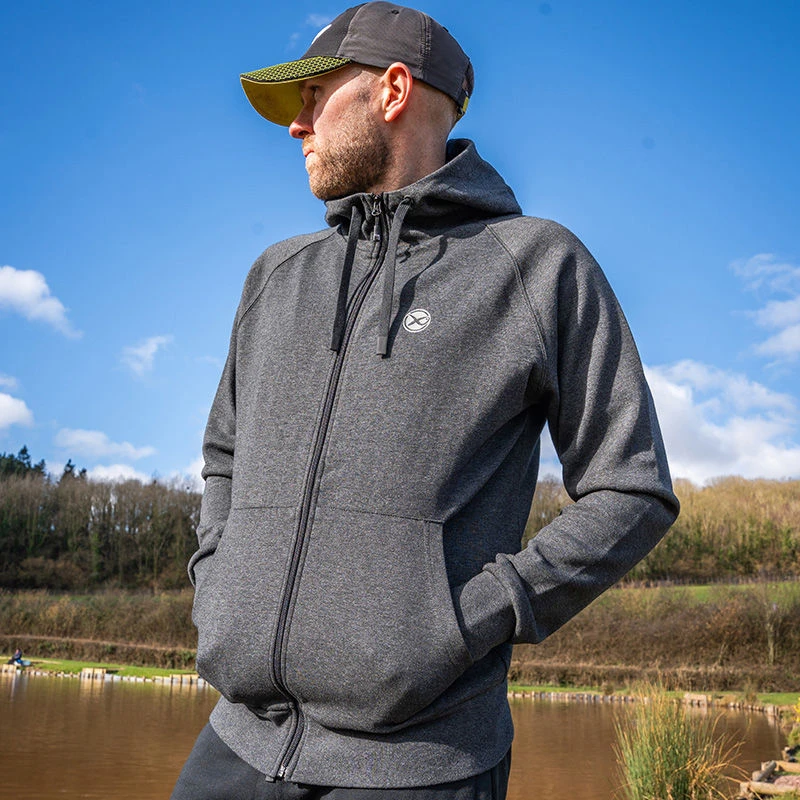 Matrix Charcoal Marl Zip Hoodies